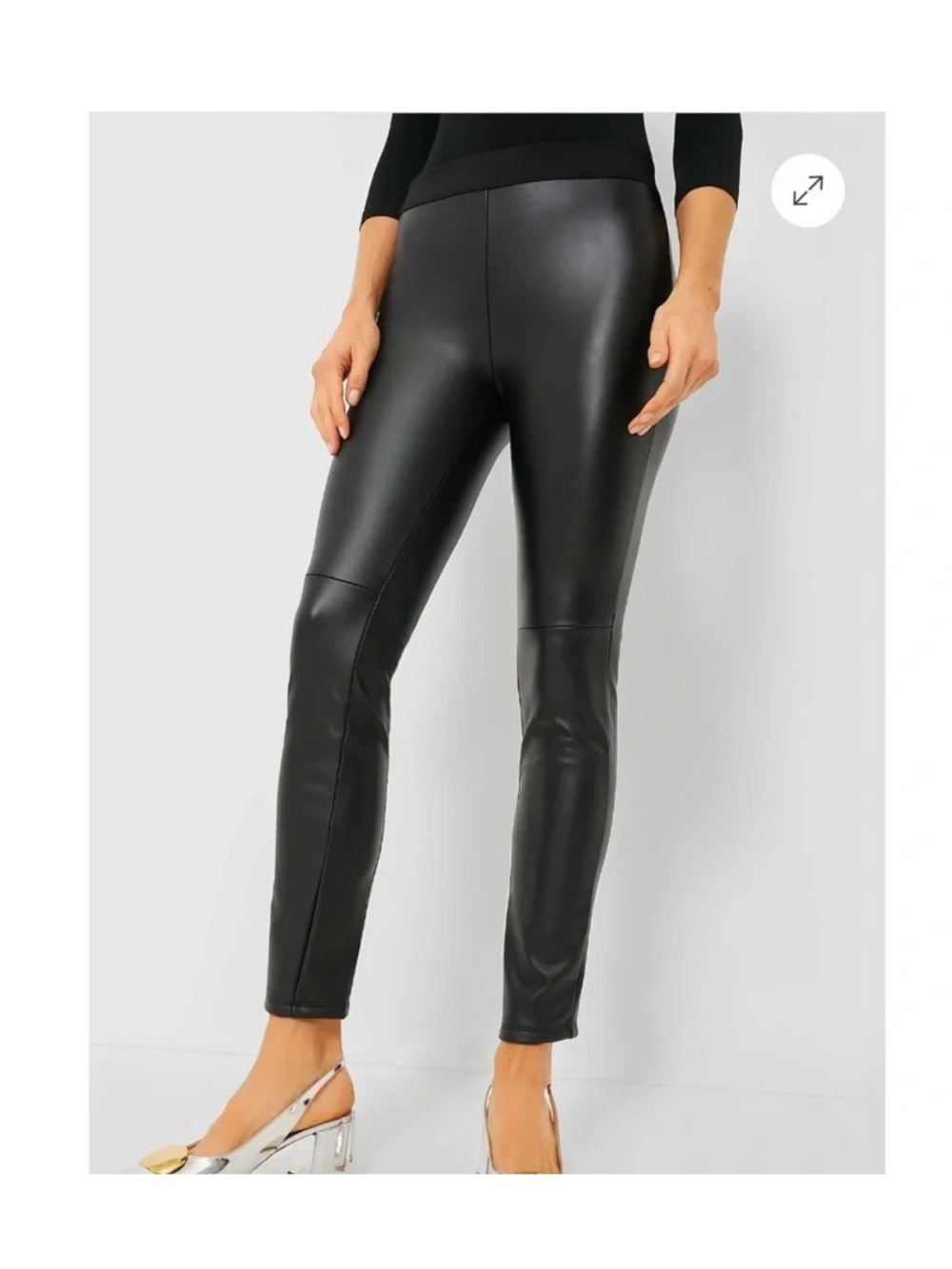 Emerson Fry Vegan Leather Stretch Pull On Leggings Black Small